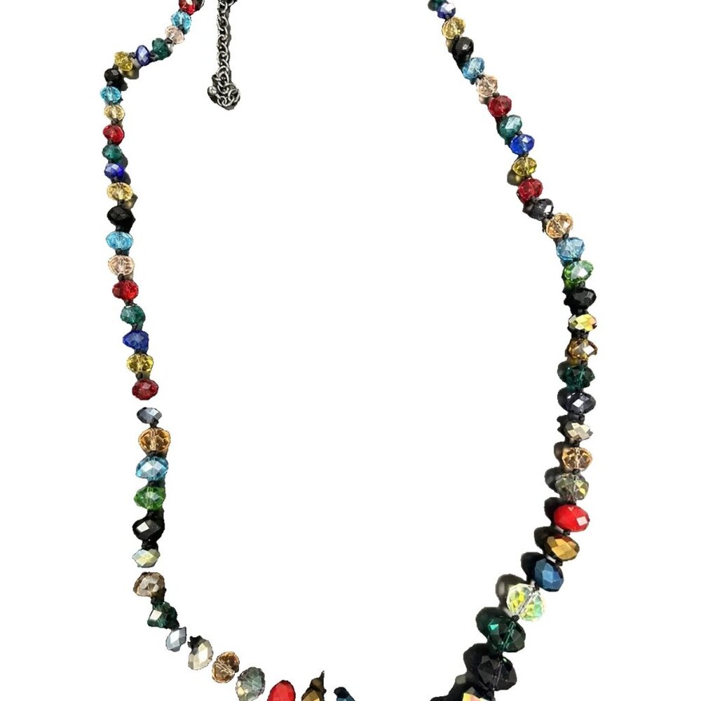 Vintage Joan Rivers Classic Collection Rainbow Austrian Crystal Necklace￼ Beaded